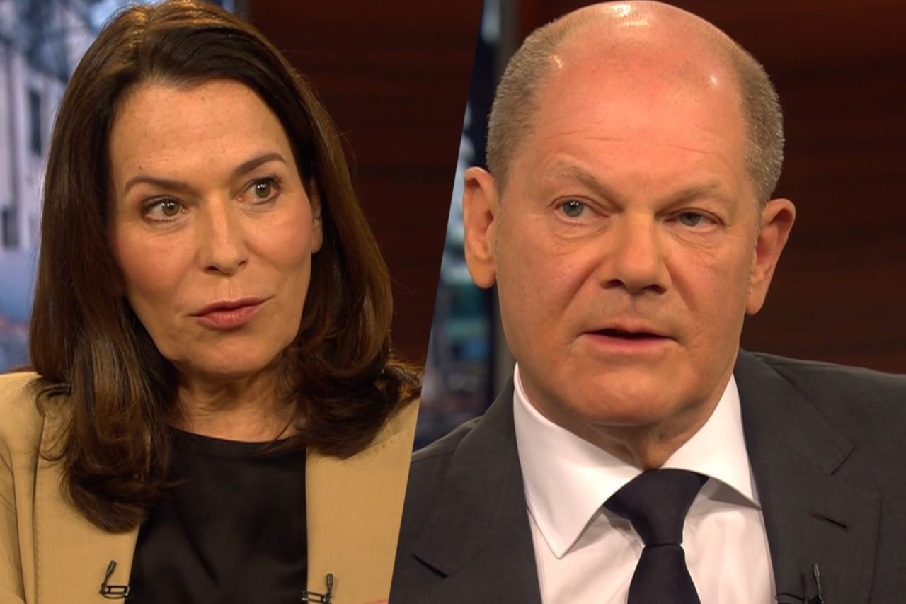 Kanzler Olaf Scholz in der ARD-Talkshow von Anne Will. 