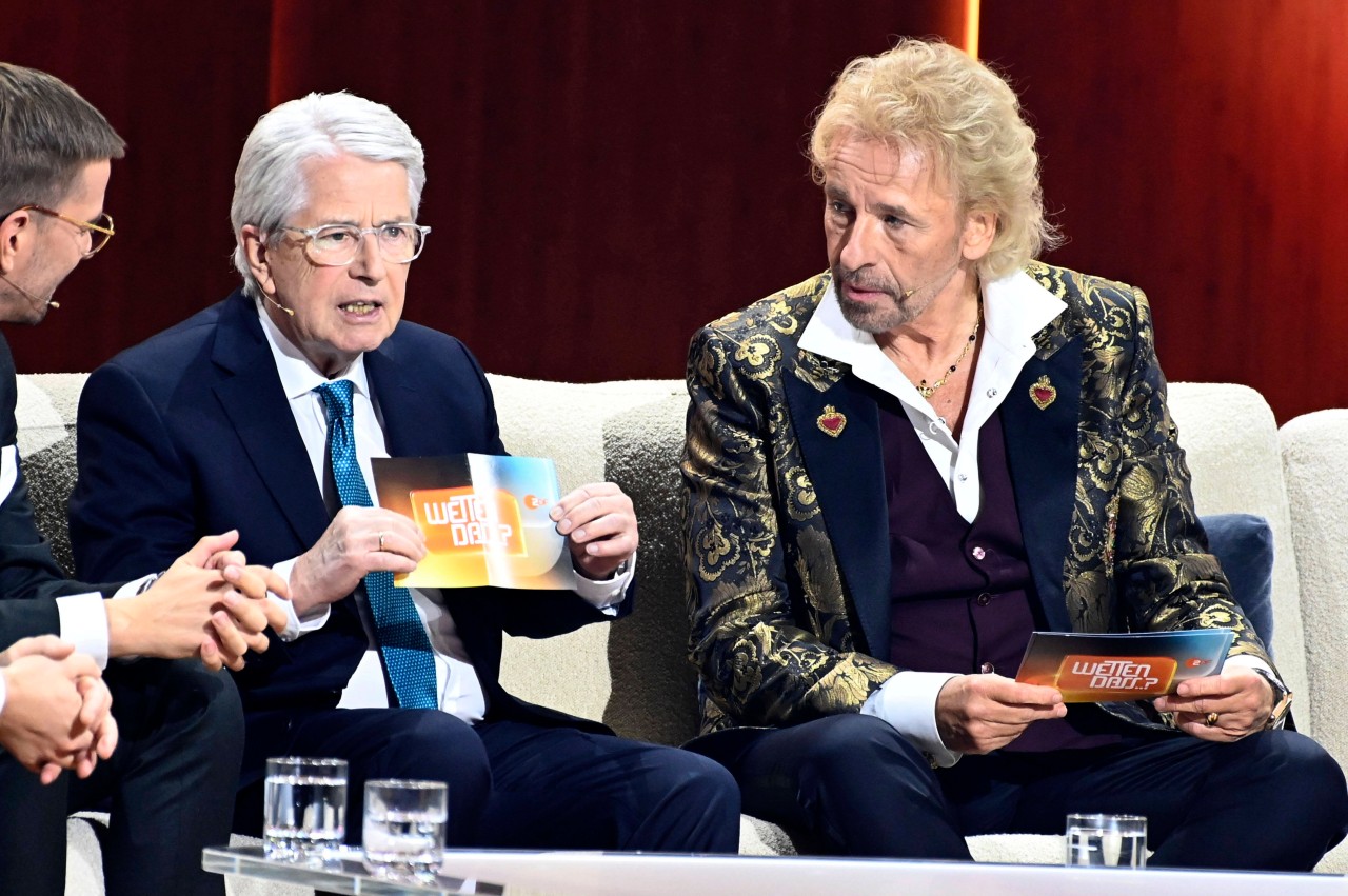 Frank Elstner und Thomas Gottschalk bei „Wetten, dass..?“.