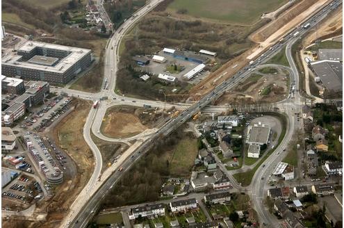 Dortmund: Neue Autobahnanschlußstelle Uni Dortmund. (Luftbild/Copyright: Hans Blossey)