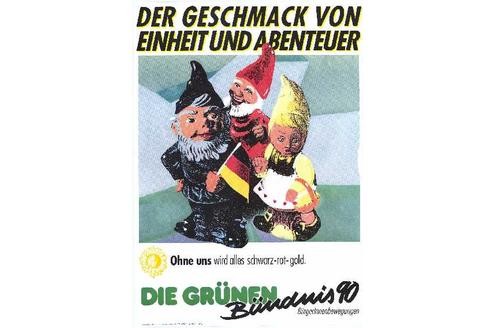 Der Geschmack von Einheit und Abenteuer Ohne uns würde alles schwarz-rot-gold Die Grünen Bündnis 90 BürgerInnenbewegung [1990] (c) Archiv Grünes Gedächtnis