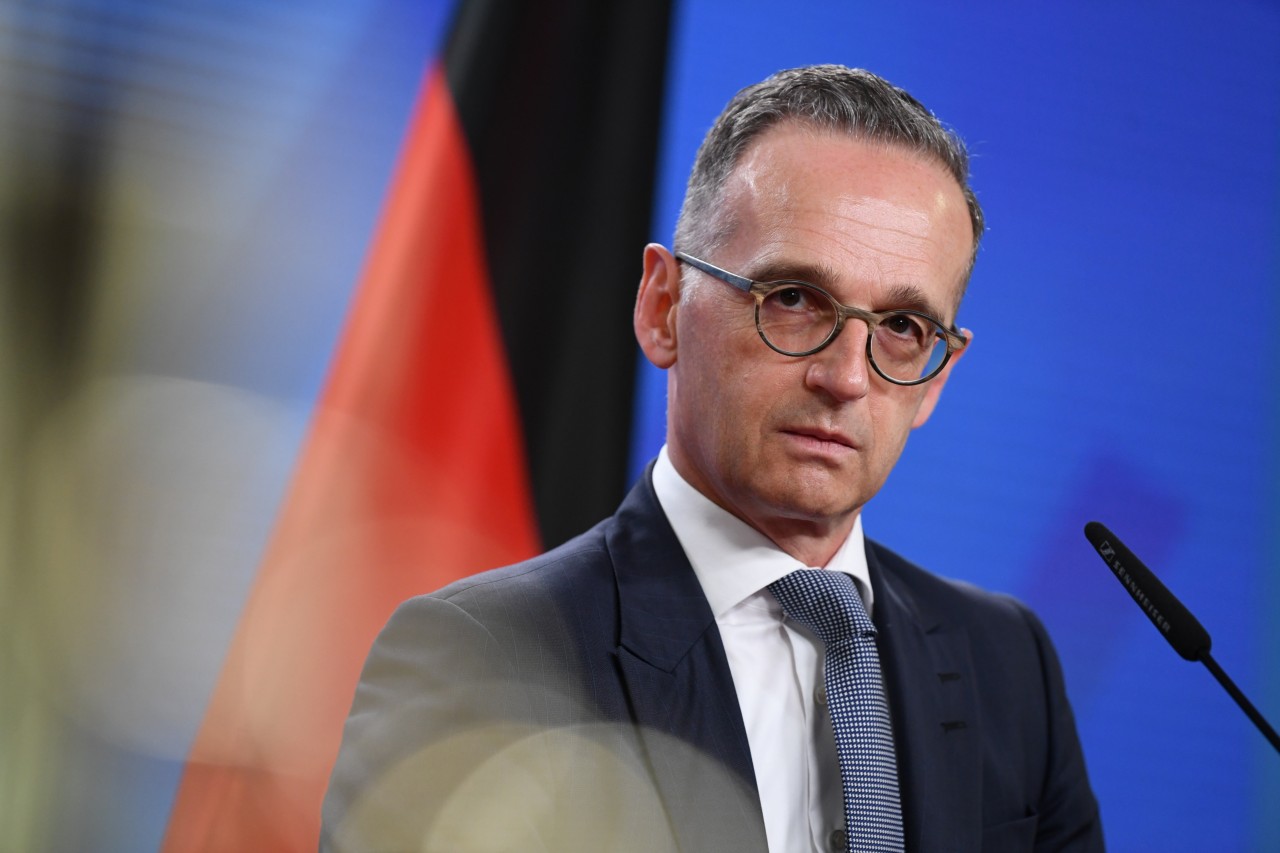 Außenminister Heiko Maas (SPD) auf einer Pressekonferenz. 