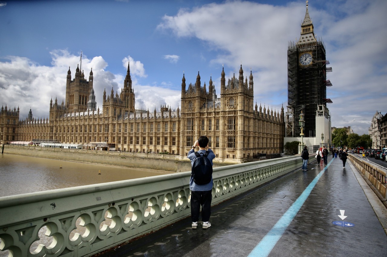 Ein Tourist in London. 