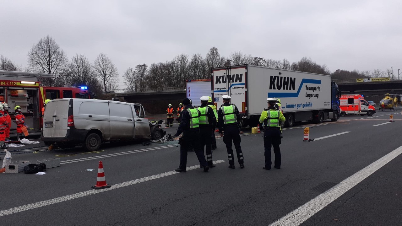 Die A1 wurde vorübergehend gesperrt. 