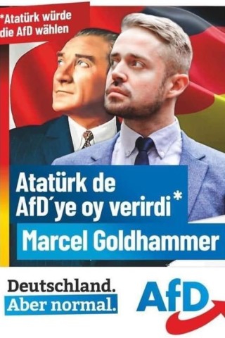 Mit diesem Plakat sorgt der Berliner AfD-Bundestagskandidat für Aufsehen – und böse Presse in der Türkei.