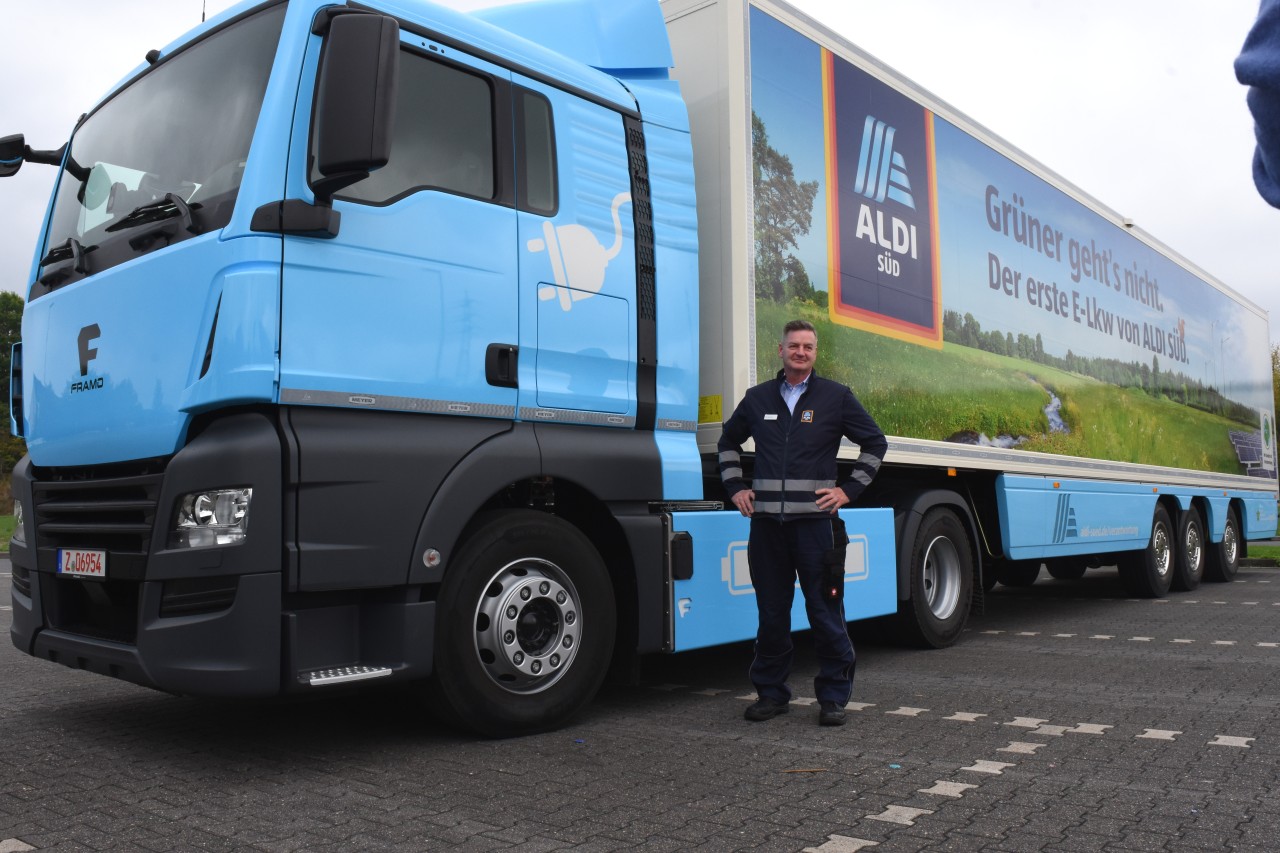 Aldi Süd hat einen neuartigen Elektro-Lkw. 