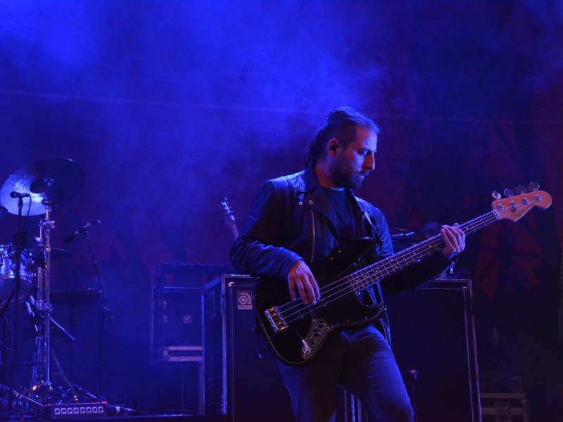 Die Band Opeth bei ihrem Auftritt im Amphitheater Gelsenkirchen. Dort fand wieder das Rock Hard Festival statt.