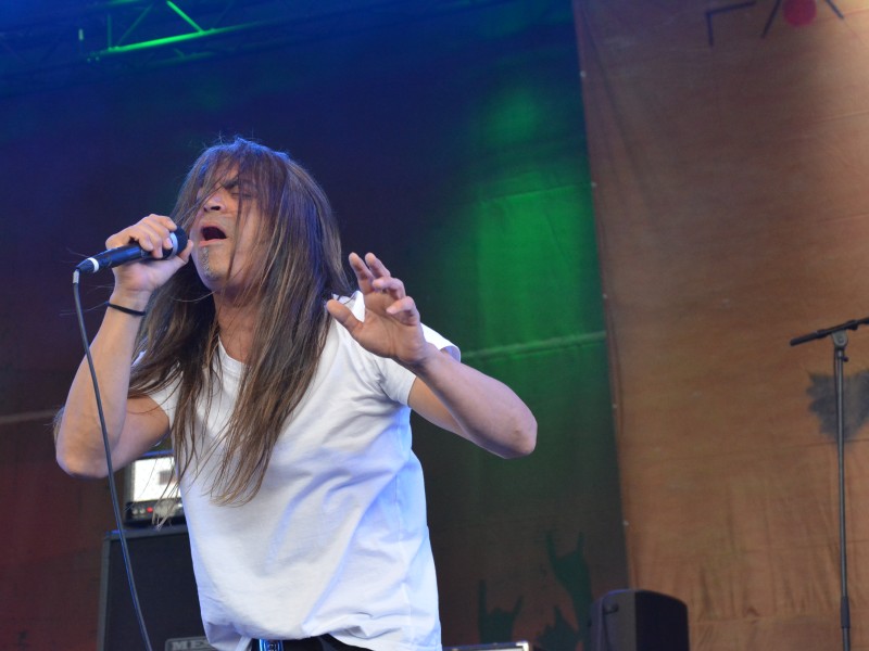 Die Band Fates Warning bei ihrem Auftritt im Amphitheater Gelsenkirchen. Dort fand wieder das Rock Hard Festival statt.