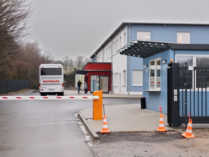 Besuch in der Erstaufnahmeeinrichtung für Flüchtlinge im März 2016.