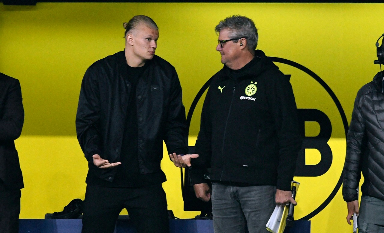 Dicke Luft zwischen Erling Haaland (l.) und BVB-Legende Norbert Dickel (r.)?