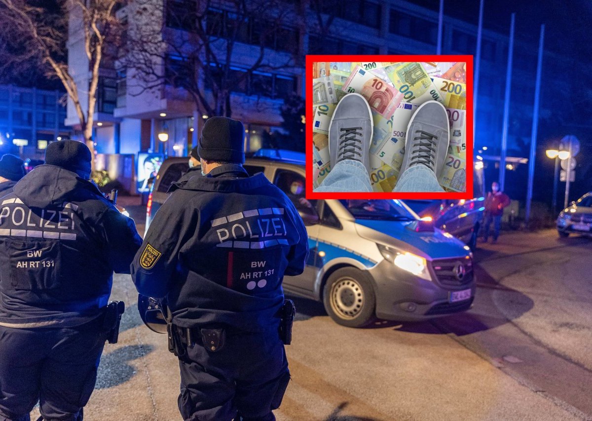 Essen-Polizei-Geld-Schuhe