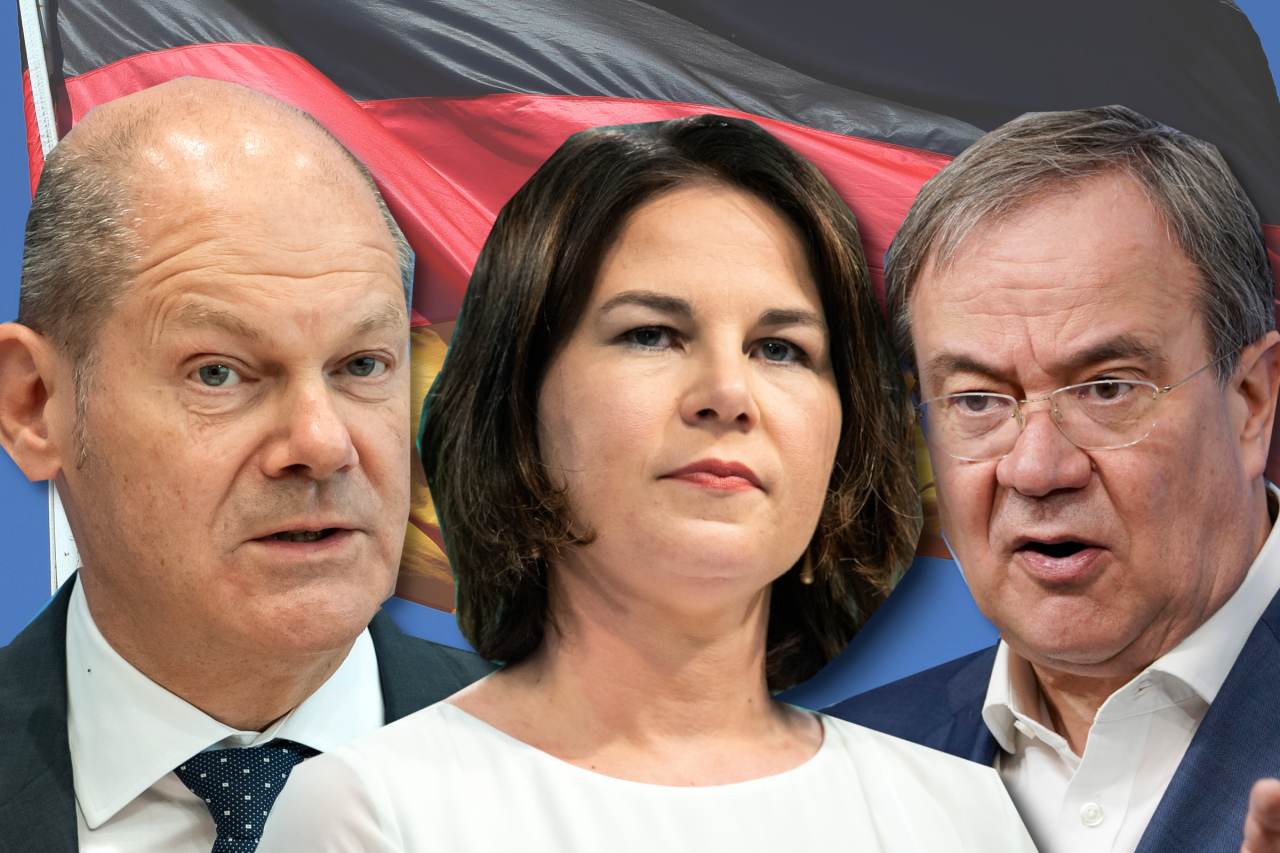 Die Kanzlerkandidaten: Olaf Scholz, Annalena Baerbock, Armin Laschet.