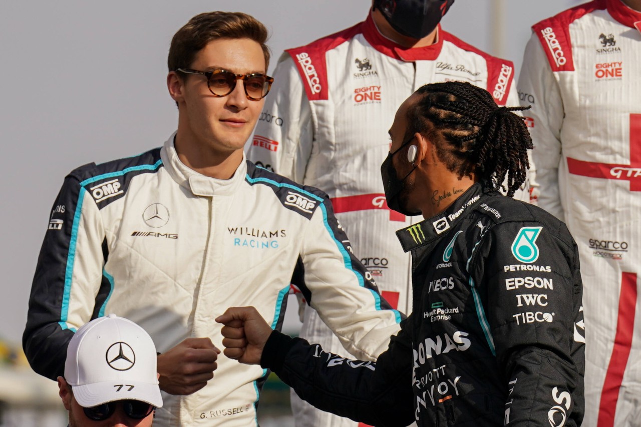 Seit dieser Saison Teamkollegen: George Russell und Lewis Hamilton!