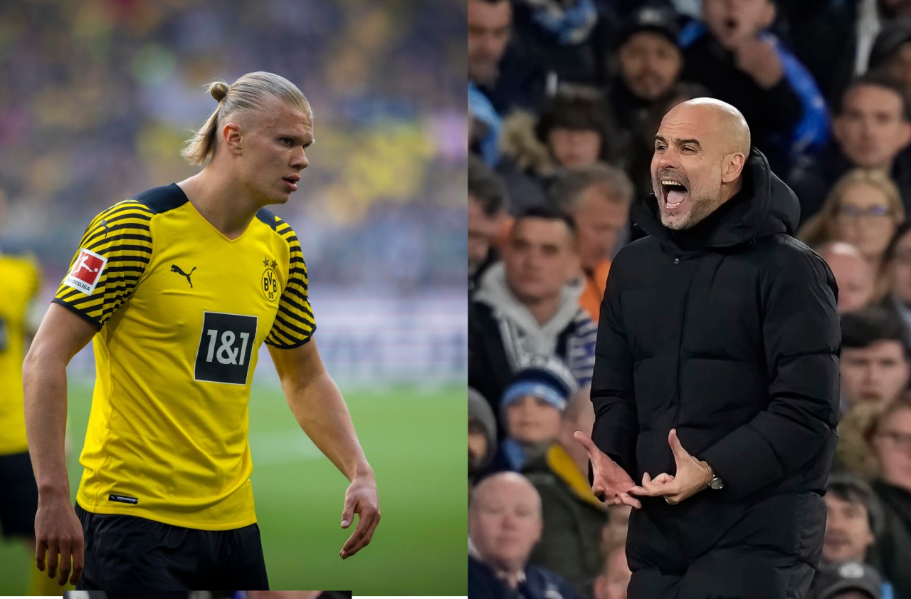 Wohin geht Erling Haaland (link)? Pep Guardiola (rechts) könnte ein großer Faktor sein.