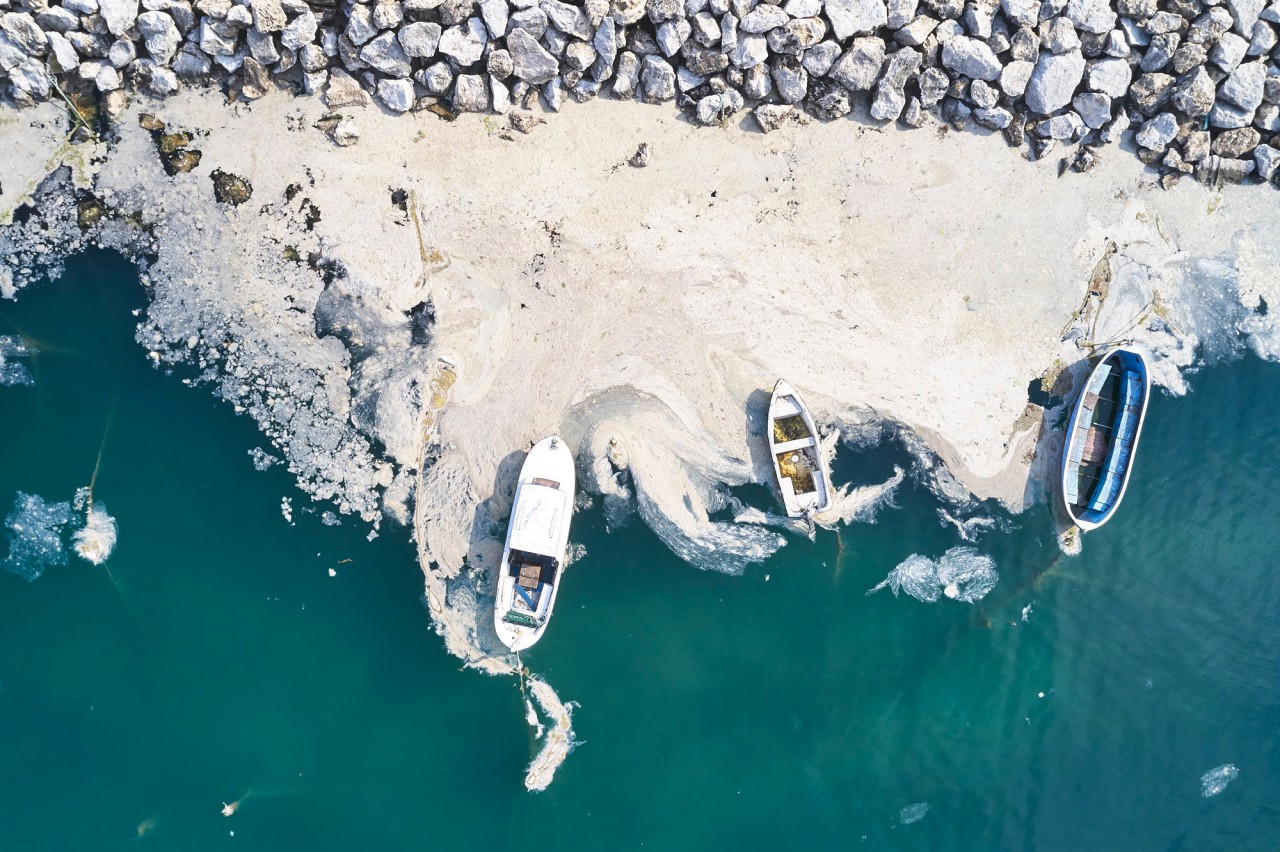 Das Meer in der Türkei ist mit ekligem Schleim überzogen.