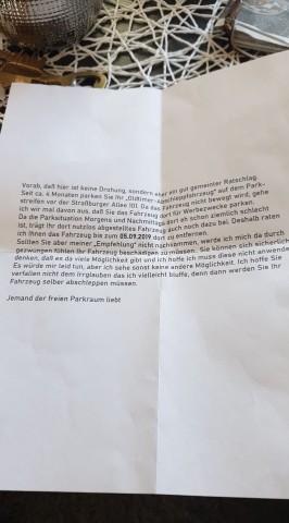 Dieser Drohbrief lag bei der Mülheimer Firma im Briefkasten.