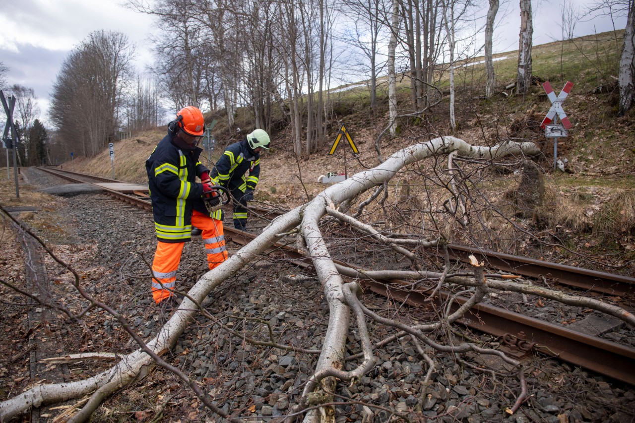 Unwetter in NRW: Bis Montagnachmittag soll der Bahnverkehr noch eingeschränkt sein – zu viele Spuren hat Sturm „Zeynep“ hinterlassen.