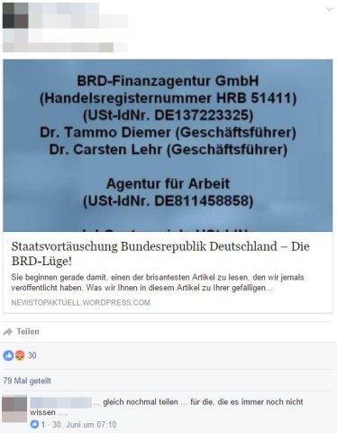 Jaja, die BRD ist eine Firma. Reichsbürger glauben das wirklich. Denn sie haben glasklare Beweise ... nicht. 