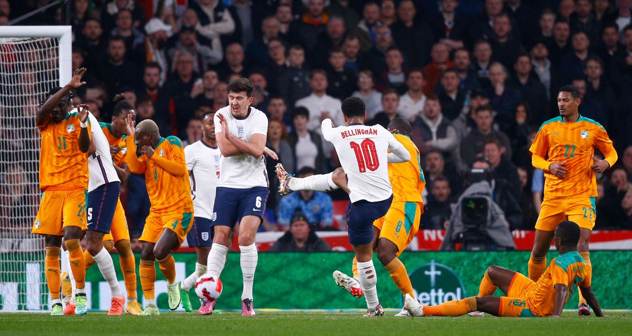 Jude Bellingham durfte am Dienstagabend beim Spiel der englischen Nationalmannschaft gegen die Elfenbeinküste mit der Rückennummer 10 auflaufen.