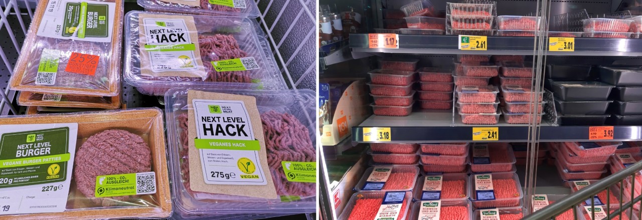 Veganes Hack und herkömmliches Hack in einem Produkt - Rewe geht künftig einen gewagten Schritt. (Symbolbild)