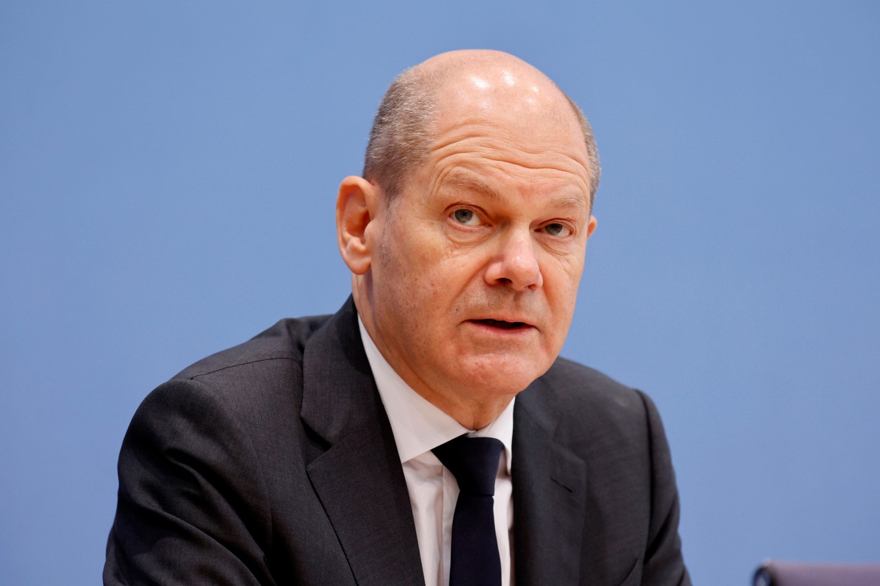 Sorgte für Corona-Hammer: Bald-Kanzler Olaf Scholz in der Bund-Länder-Konferenz. 