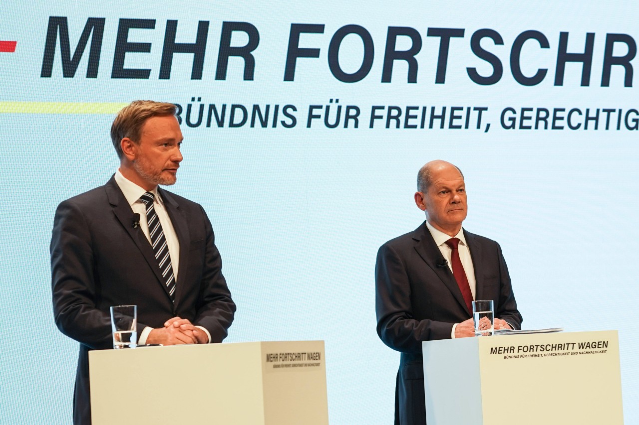 Christian Lindner (l.) und Olaf Scholz (r.).