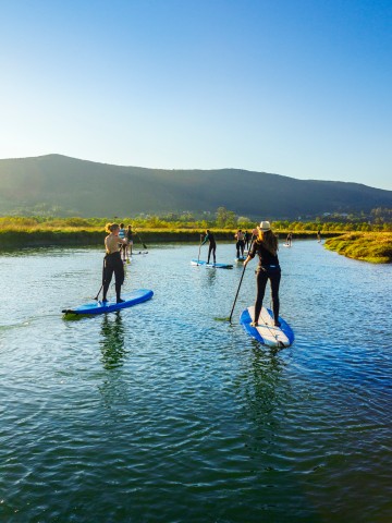 Mit dem SUP unterwegs: Lidl hatte das Trendsportgerät in dieser Woche im Angebot. 