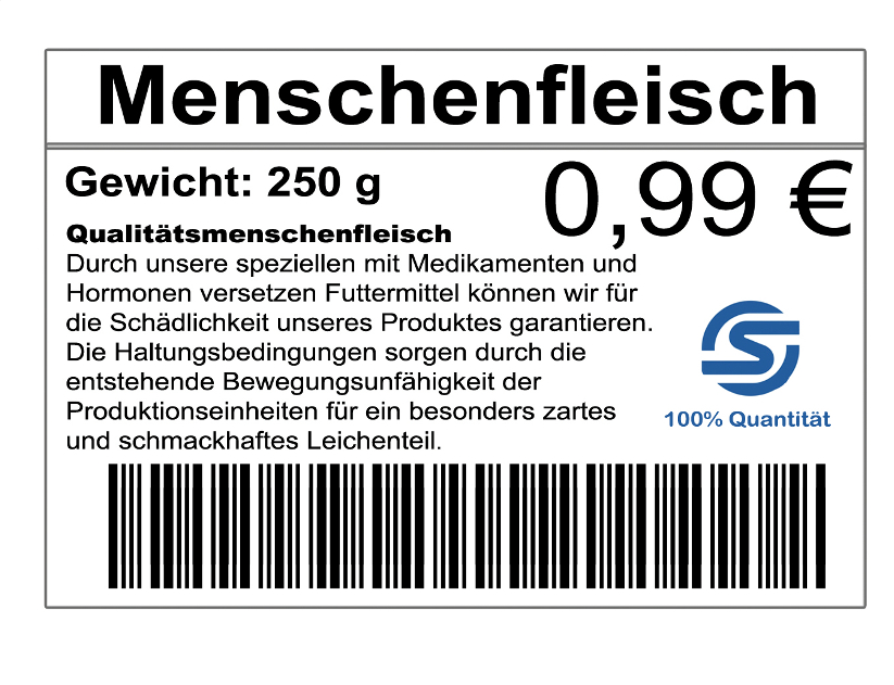 Dieser Sticker klebte auf einer Packung Fleisch in einer Münchner Aldi-Filiale. 