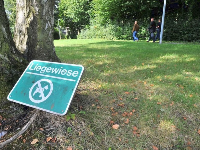 Marcel Fabritz und Volker Schröder zeigen das Gelände der ehemaligen Pädagogischen Hochschule und des  ehemaligen Rheinischen Straßenbauamts, das mehr und mehr verwahrlost. Foto: Sebastian Konopka