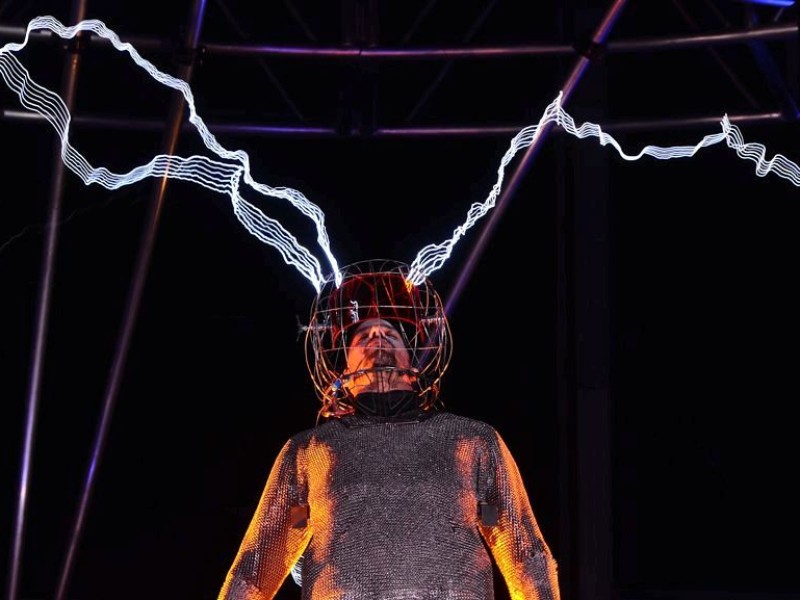 Der Magier David Blaine während seiner elektrisierenden Performance: Electrified, in New York.