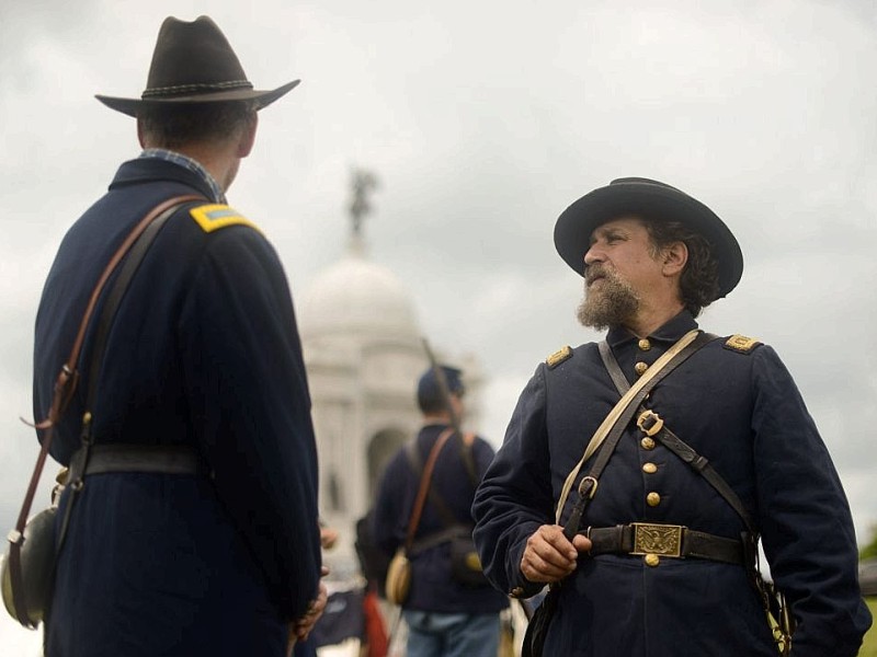 Amerikaner spielen zum 150. Jahrestag die entscheidende Schlacht des amerikanischen Bürgerkrieges in Gettysburg nach.