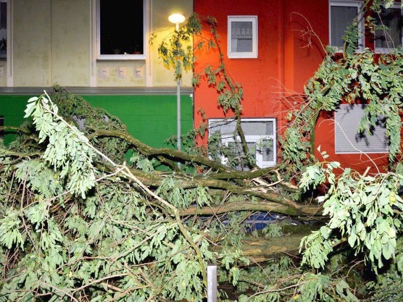 In den späten Abendstunden tobte ein extremes Unwetter über Bochum und hinterließ nach gut 30 Minuten ein totales Chaos. Im Bild: die Emscherstraße.