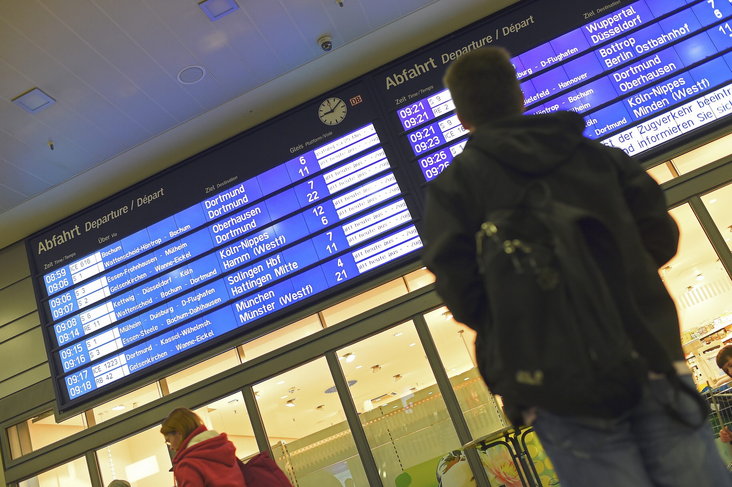 Lokführerstreik am Hauptbahnhof Essen.