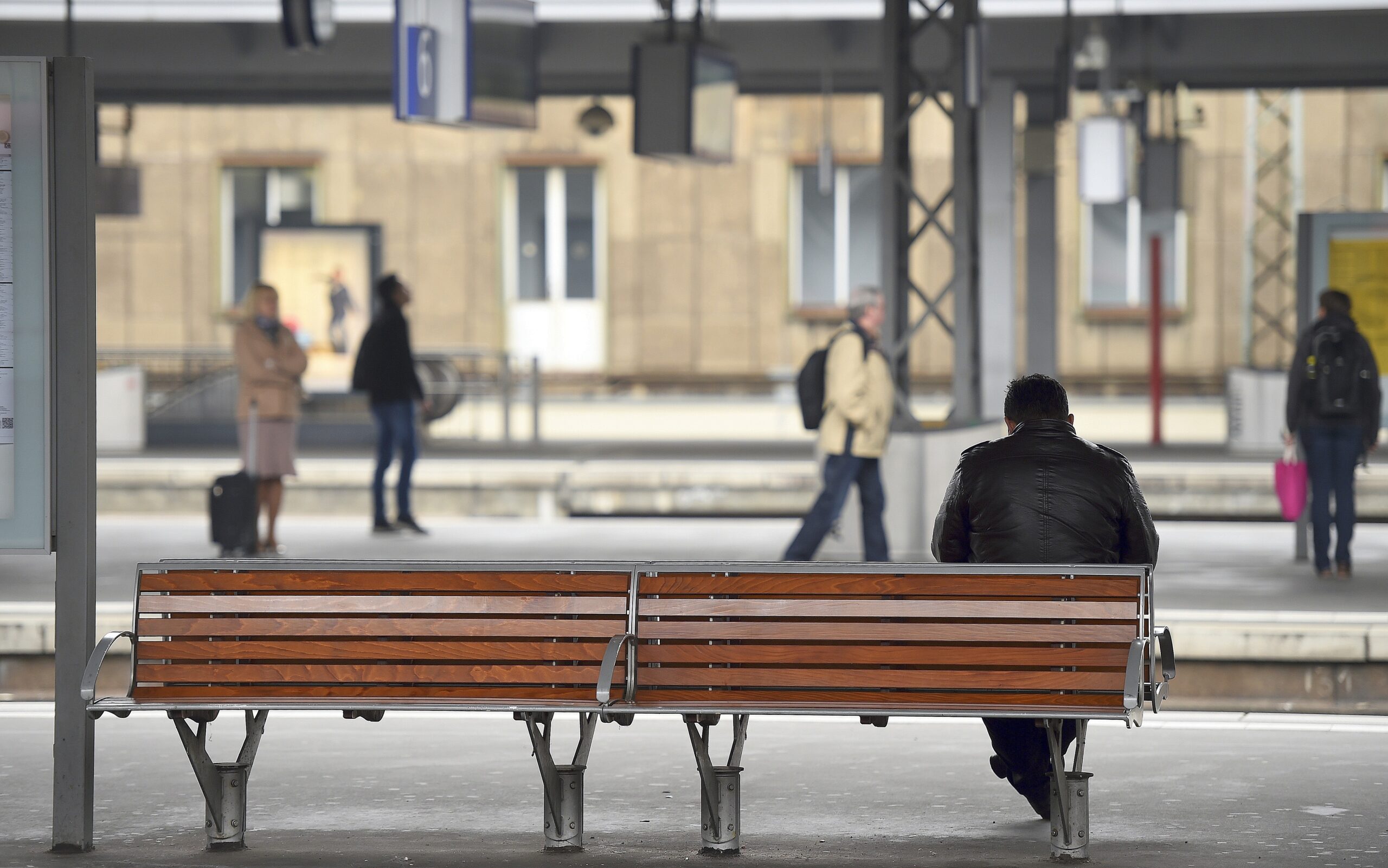 Lokführerstreik am Hauptbahnhof Essen.