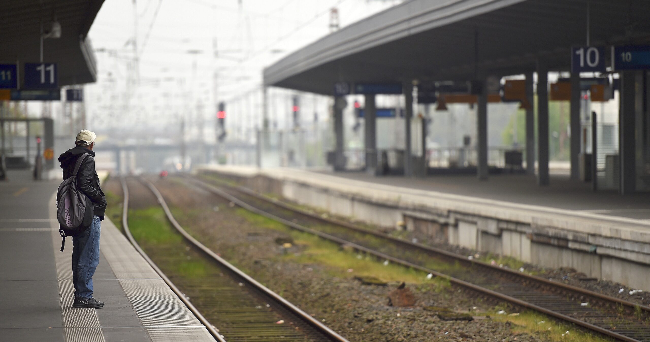 Lokführerstreik am Hauptbahnhof Essen.