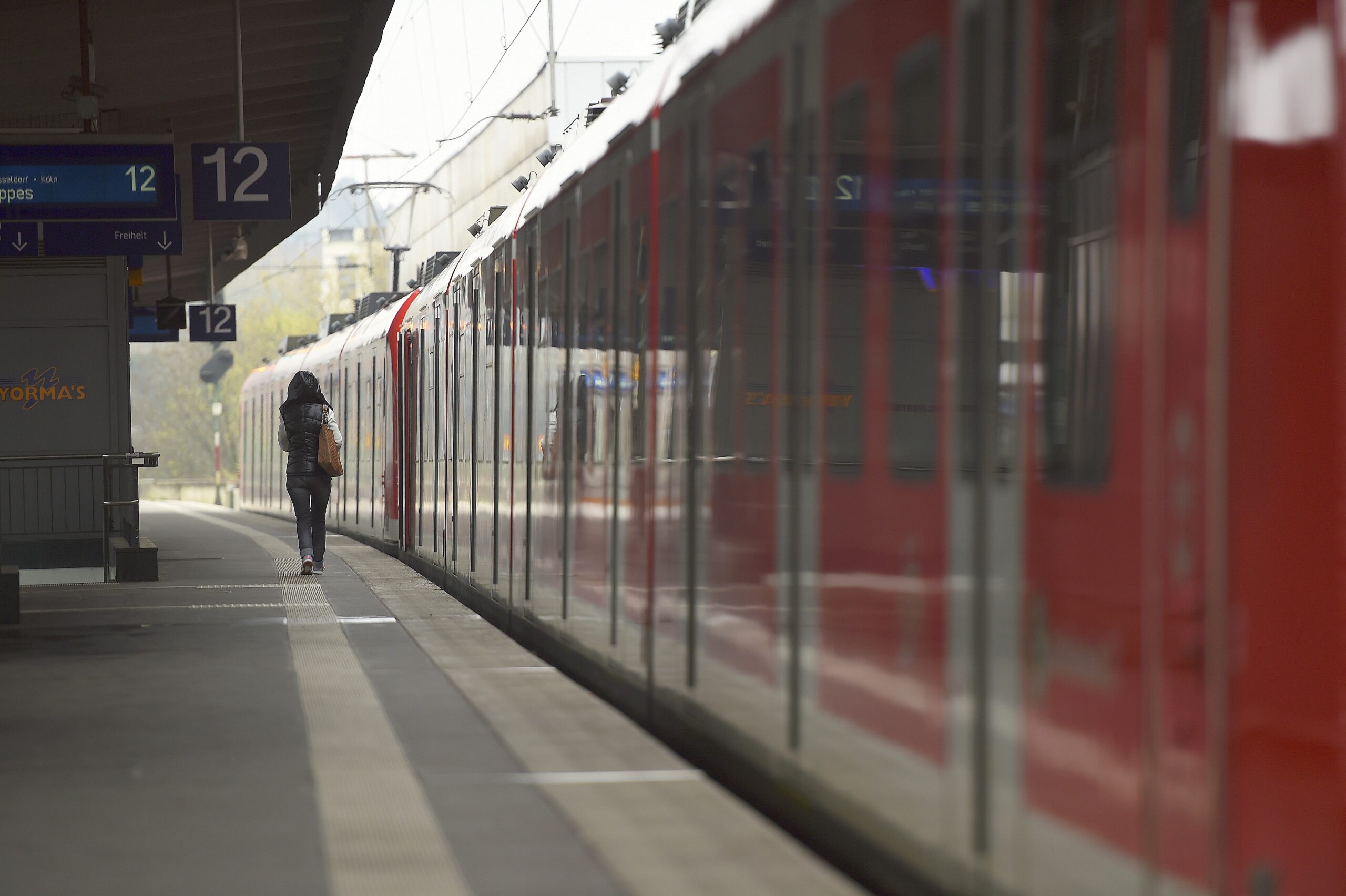 Lokführerstreik am Hauptbahnhof Essen.