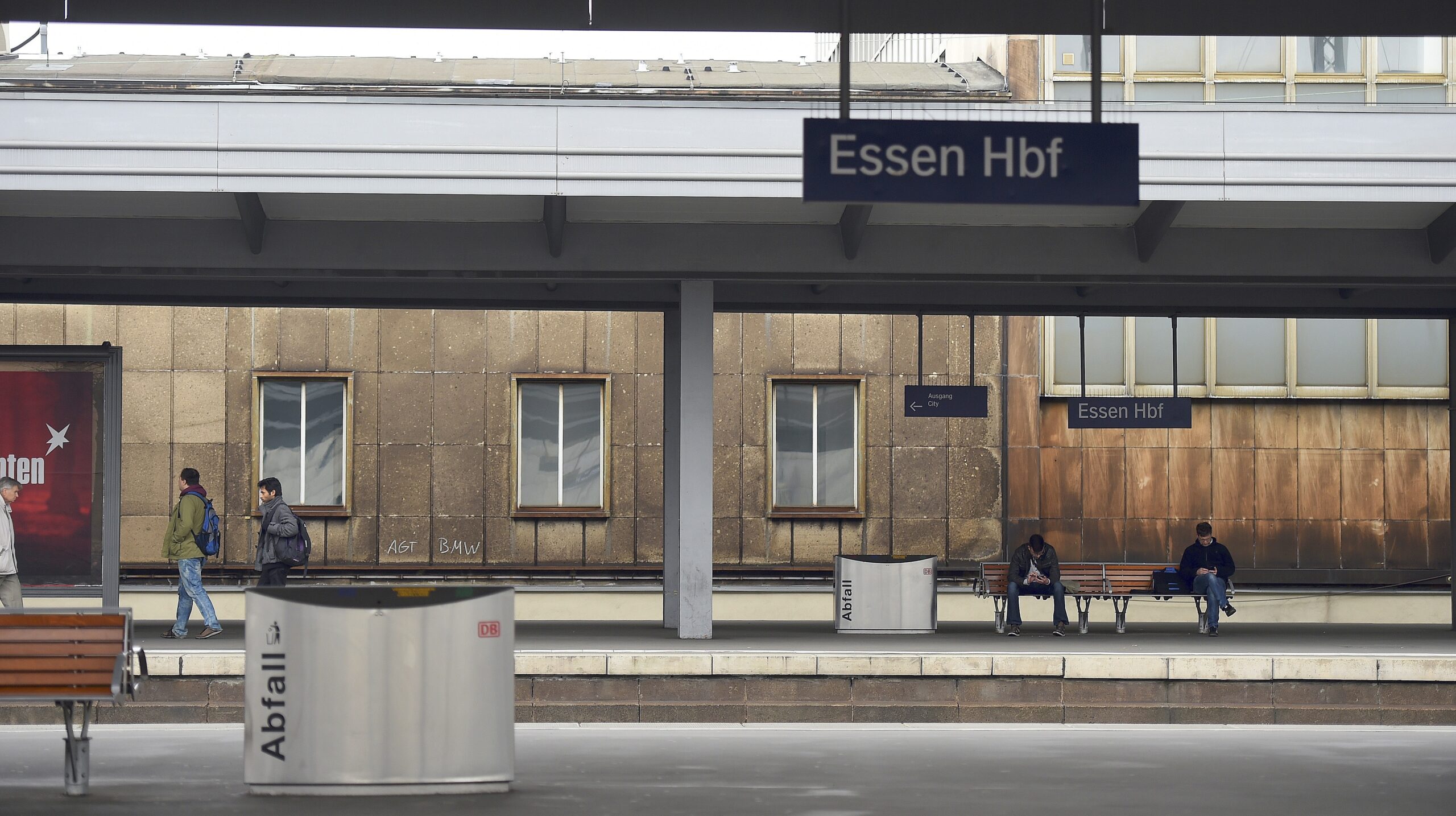 Lokführerstreik am Hauptbahnhof Essen.