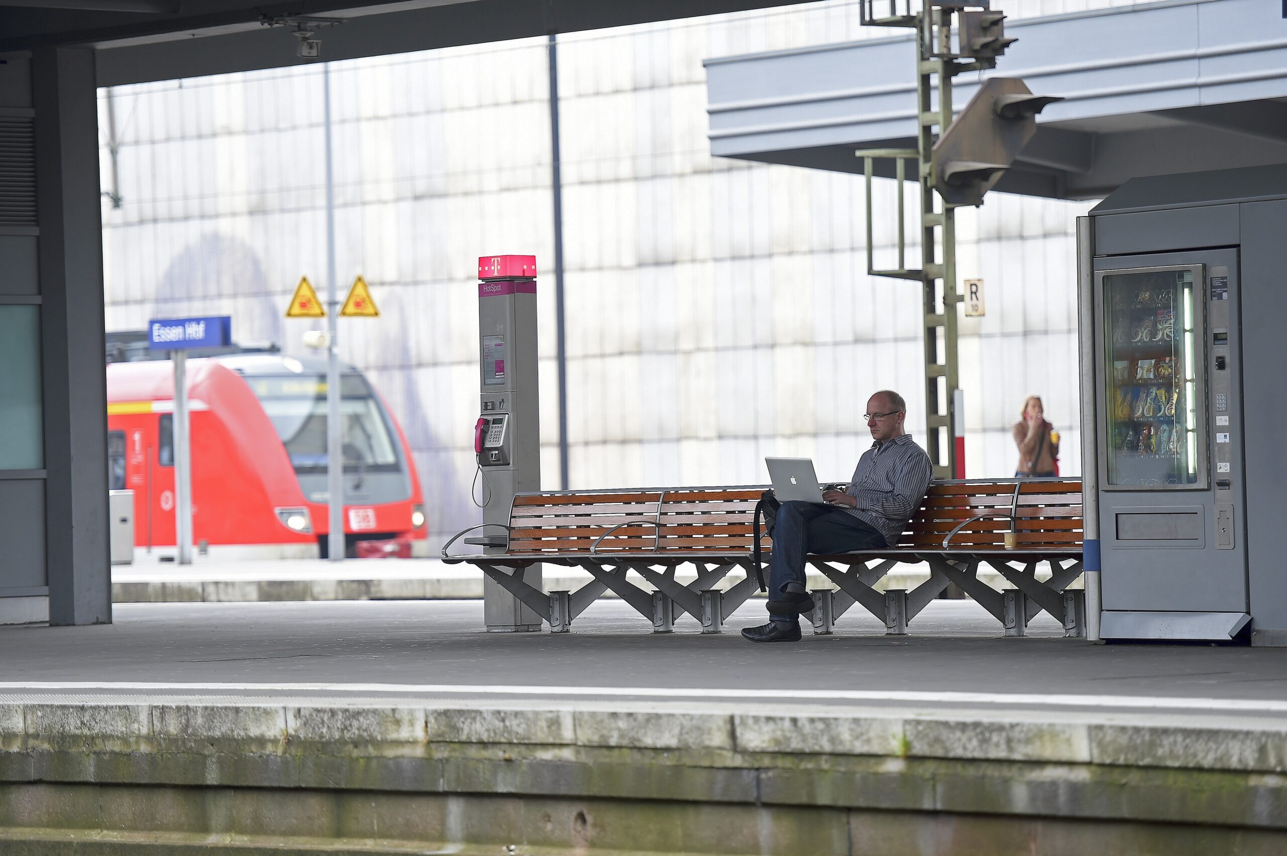 Lokführerstreik am Hauptbahnhof Essen.