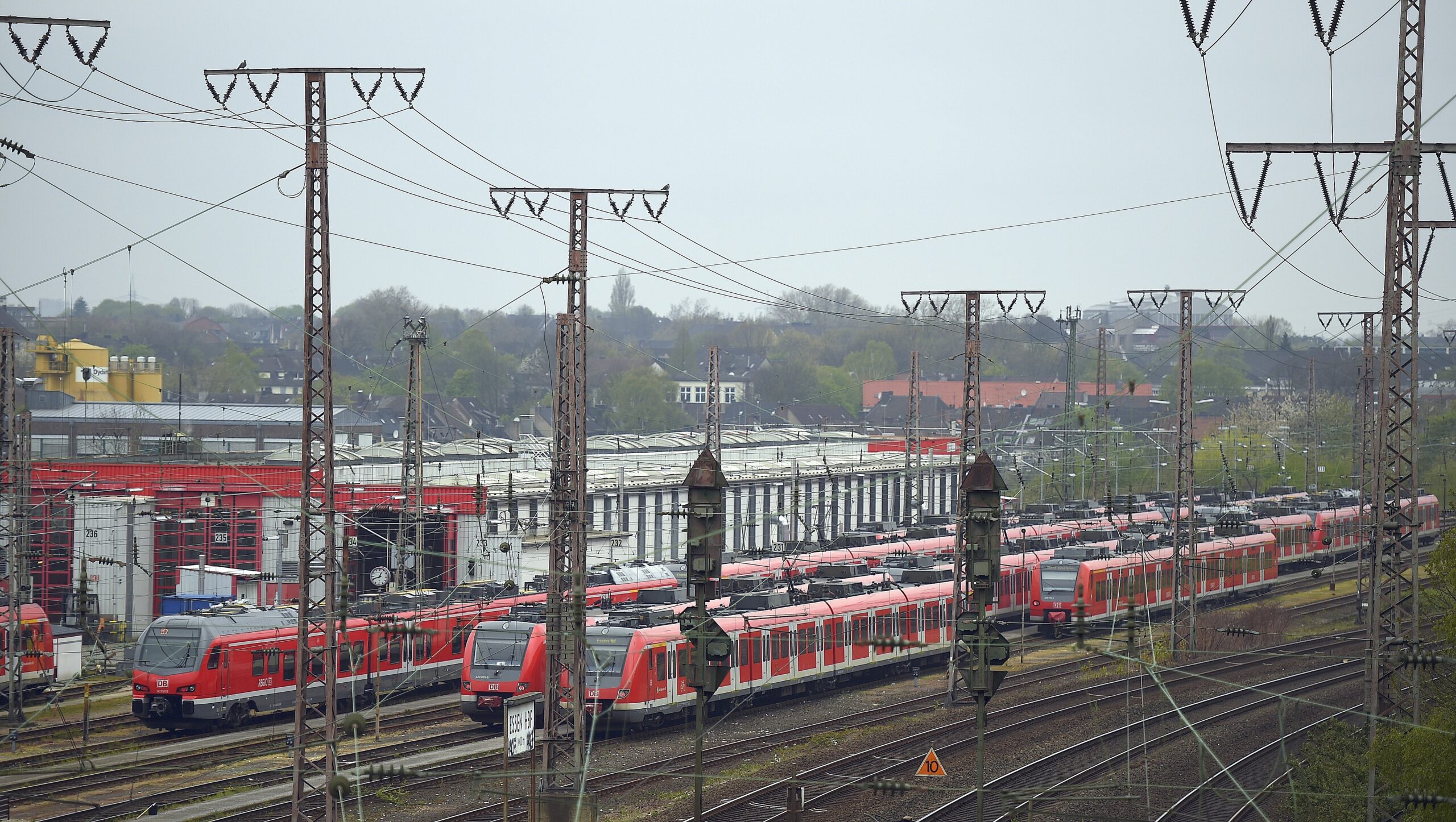 Lokführerstreik am Hauptbahnhof Essen.