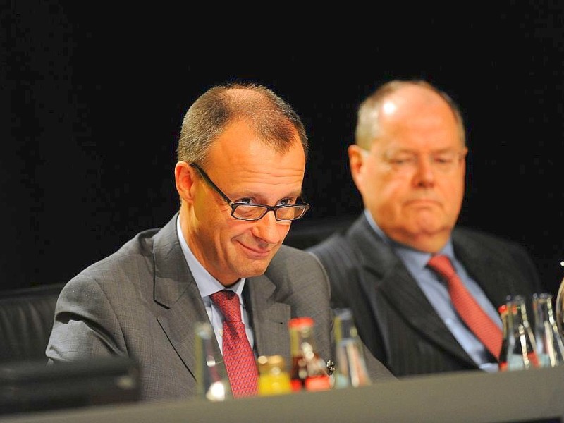 Die BVB-Aufsichtsräte Friedrich Merz und Peer Steinbrück.