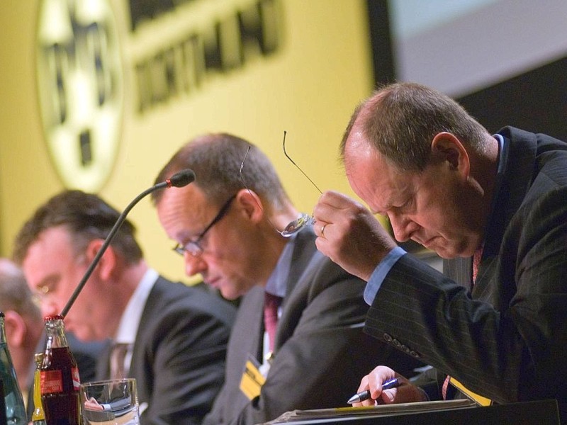 Christian Kullmann, Friedrich Merz, Peer Steinbrück, v.l.n.r.