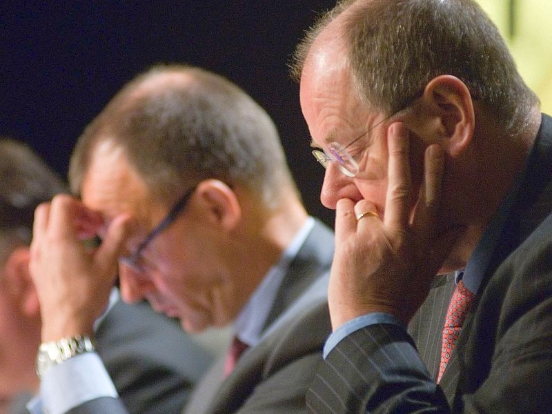 Friedrich Merz, links, Peer Steinbrück