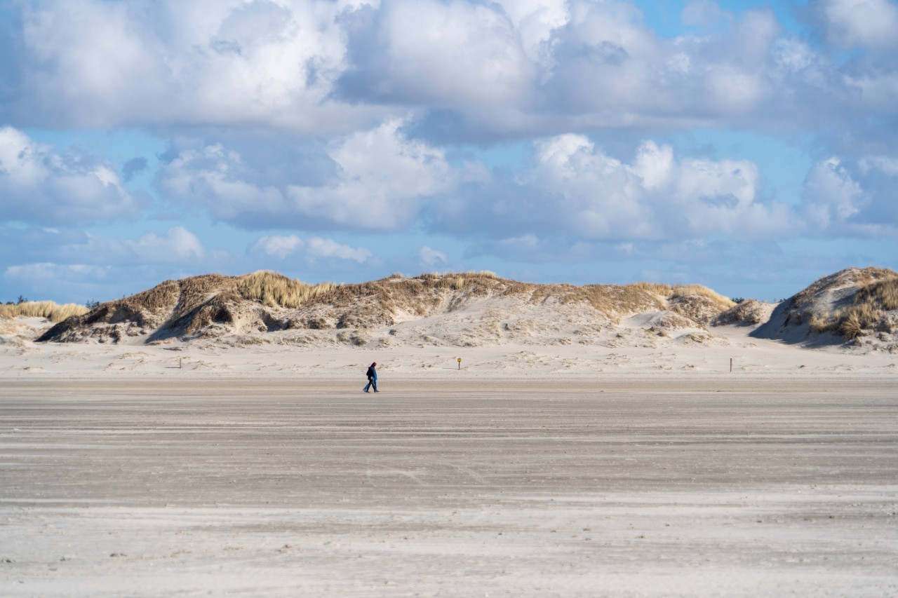 Urlauber lieben es am Strand an der Nordsee spazieren zu gehen. (Symbolbild)