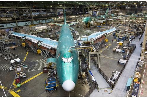 Die Boeing 747-Jets werden in der eigenen Fabrik in Everet bei Washington gebaut. 