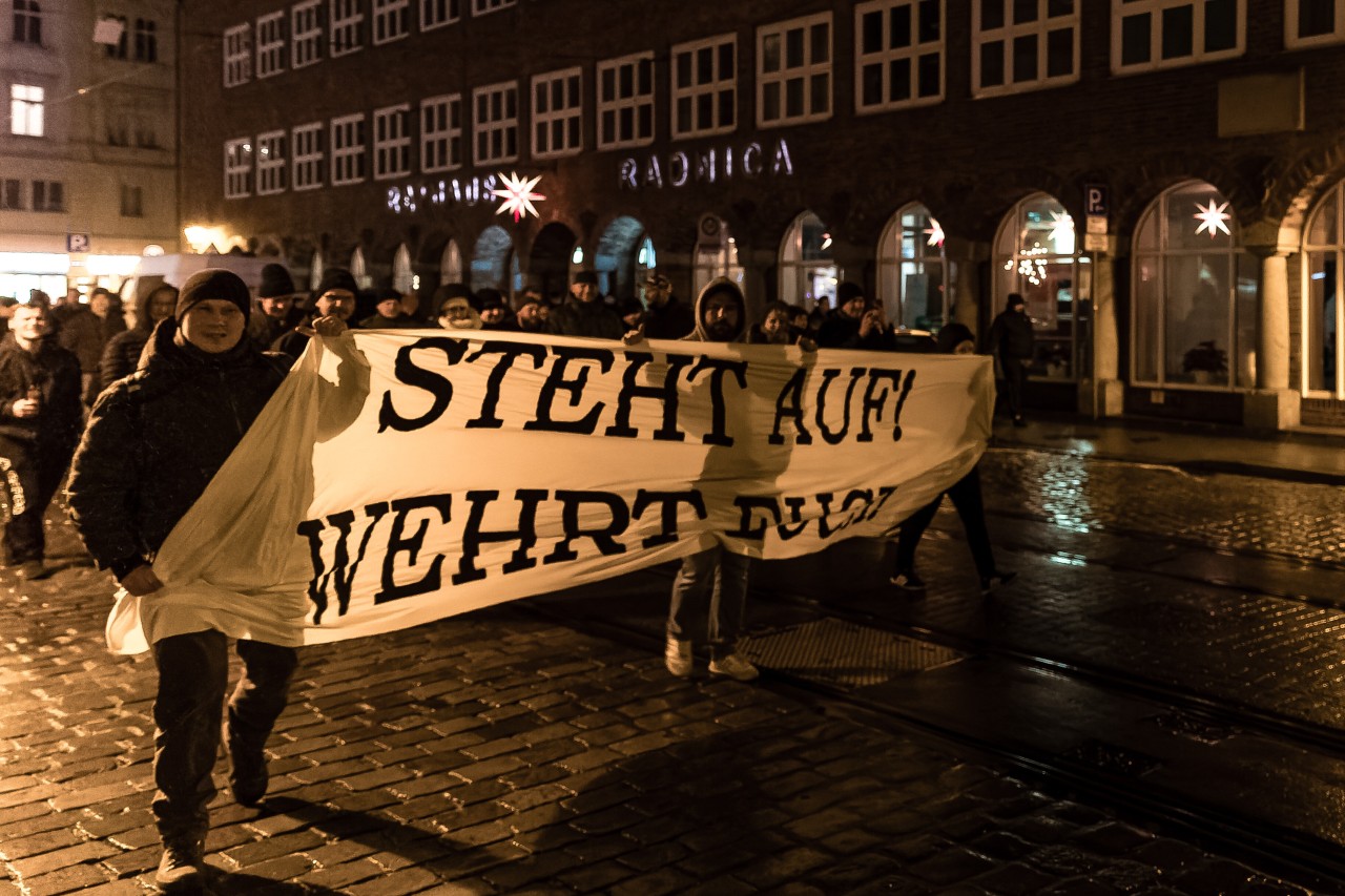 Dieses Foto stammt von einer Corona-Demo in Cottbus am 18. Dezember. 