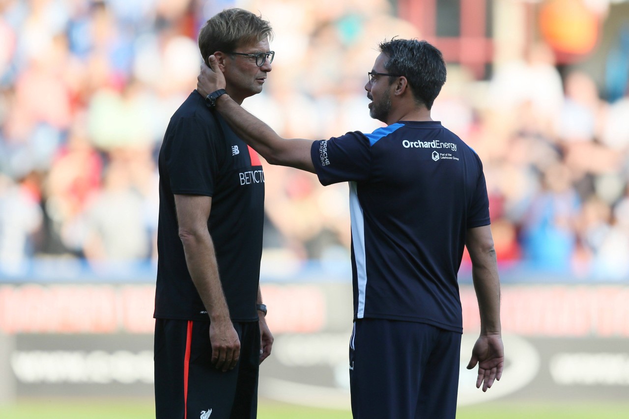 Der ehemalige Trainer des FC Schalke 04, David Wagner (r.) hier mit Jürgen Klopp (l.)