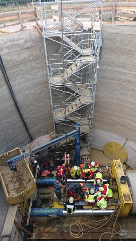 Im Zuge der Emscher-Naturierung verletzte sich ein Bauarbeiter in Bochum. 