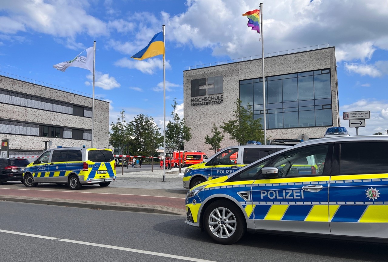 Großeinsaz an der Hochschule Hamm-Lippstadt am Freitag. 