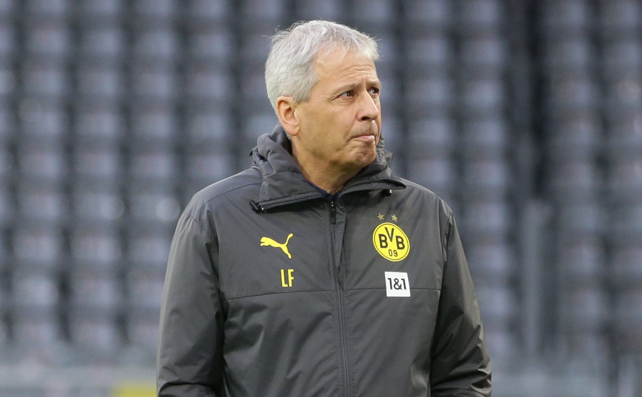 Lucien Favre bei seinem letzten Spiel als BVB-Trainer.