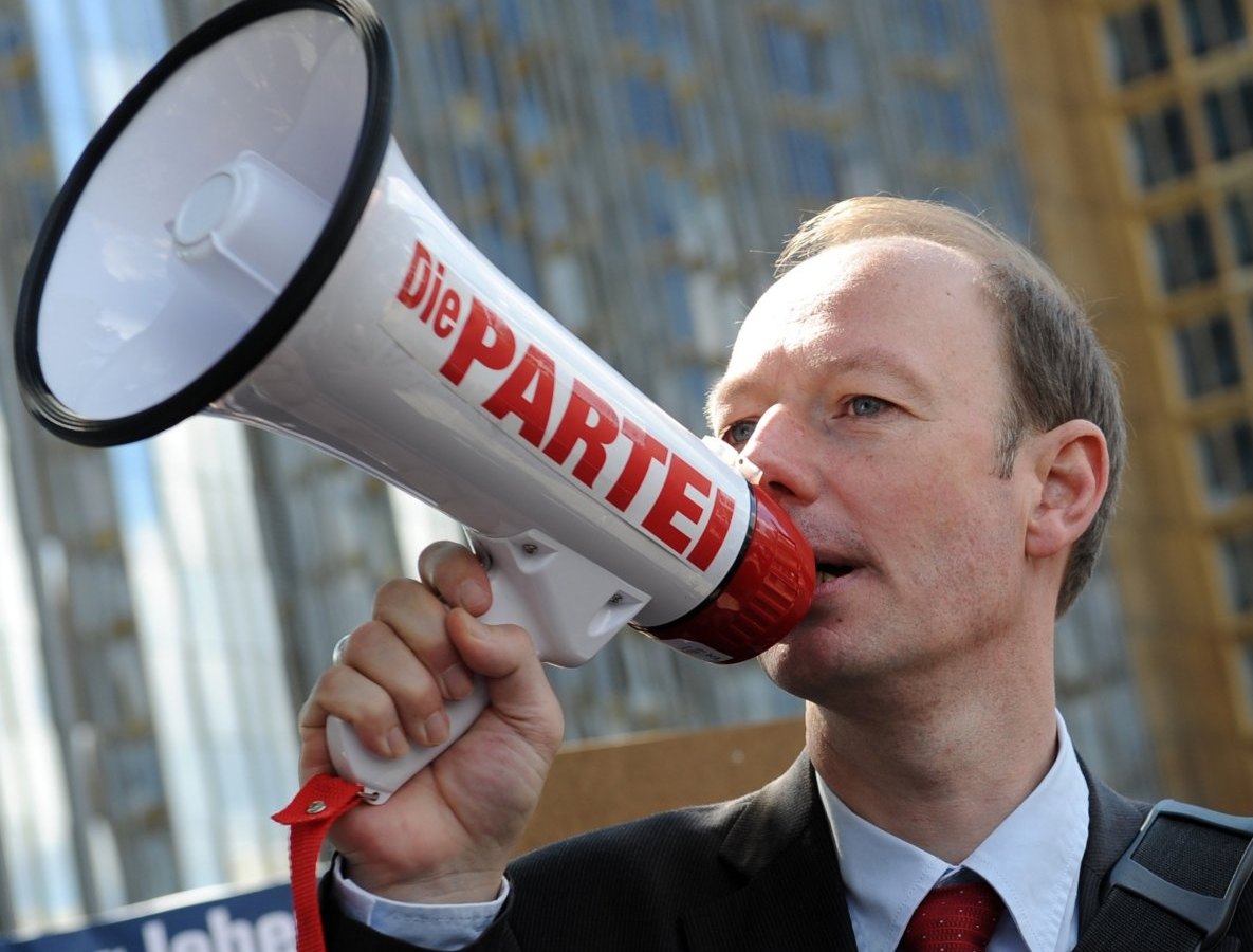 Martin-Sonneborn bei einem Wahlkampfauftritt.