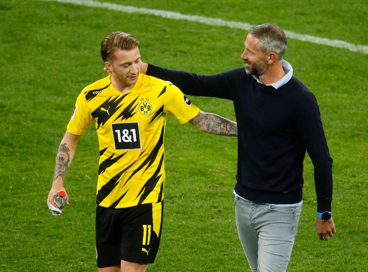 Marco Reus (l.) mit seinem zukünftigen Trainer Rose.